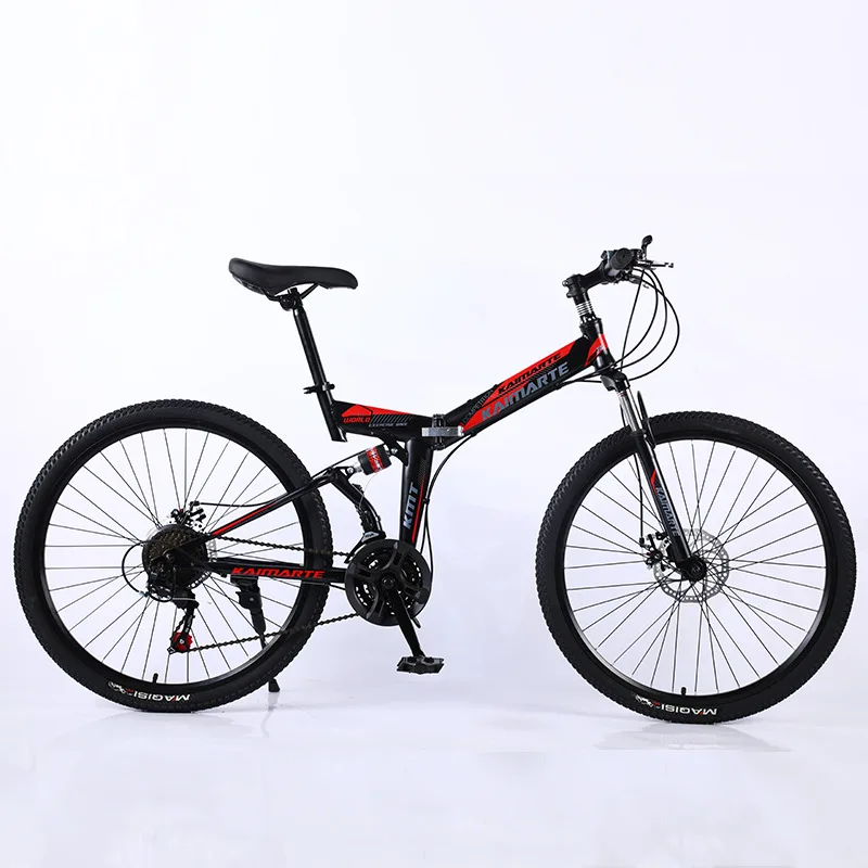 

Folding 21/24/27/30 Variable Speed Mountain Bike 24/26 Inch High Carbon Steel Frame Front And Rear Shock Absorption Bicycle