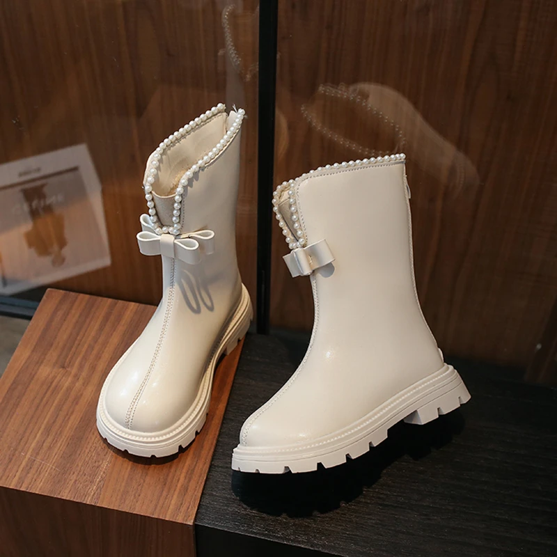 Girls Winter Fleece Boots Non Slip Breathable School Shoes