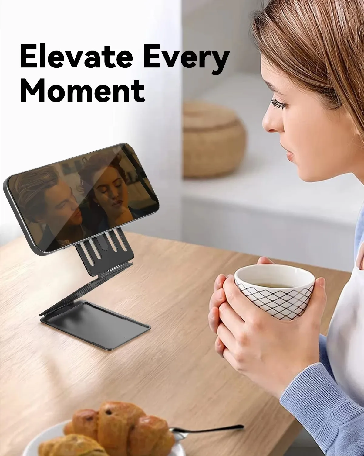 Eary Metal Tri-fold Phone Holder Mount For Desktop Super Magsafe Stand  Adjustable Foldable Universal For IPhone Samsung Xiaomi