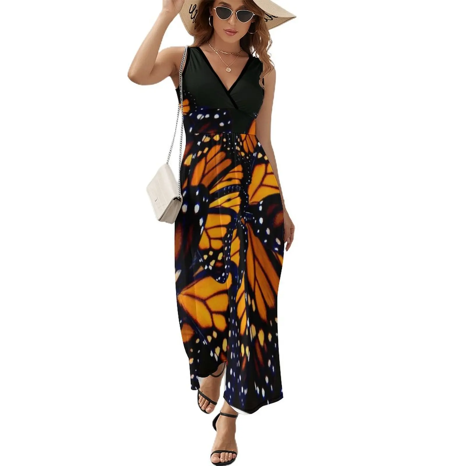

Monarch butterfly wing pattern Sleeveless Dress womans clothing evening dresses luxury 2024 wedding guest dress 2024