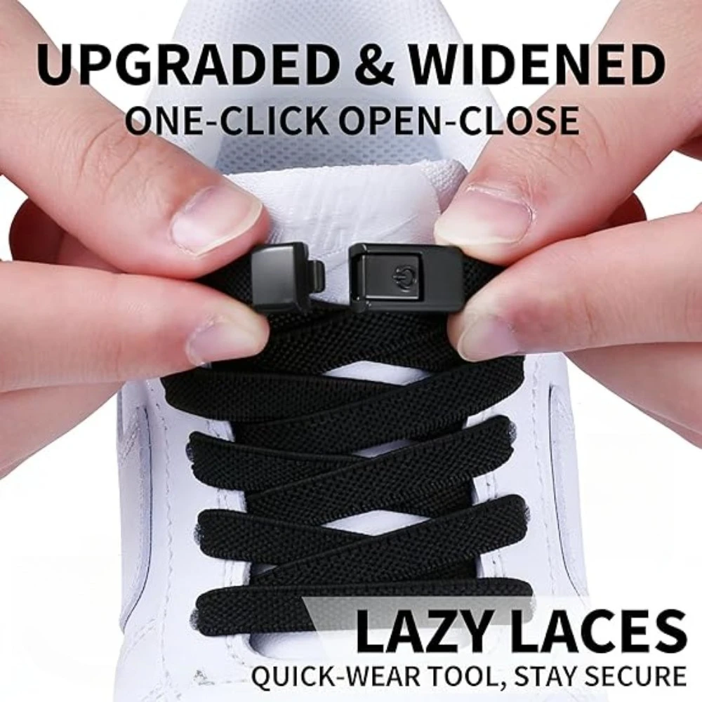 Elastic No-Tie Shoelaces with Buckle Design