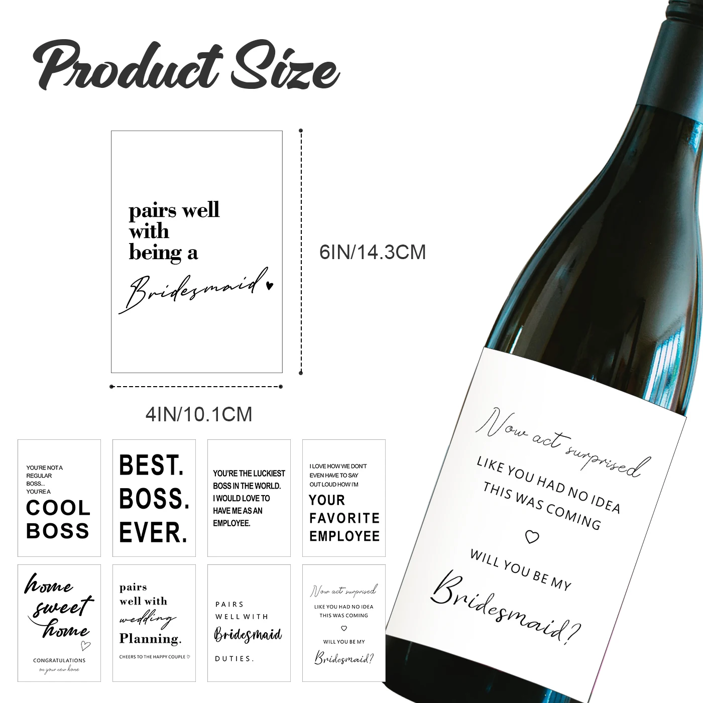 20PCS Wine Bottle Labels Write Waterproof Packaging Stickers DIY Birthday Party Engagement Wedding Decor Name