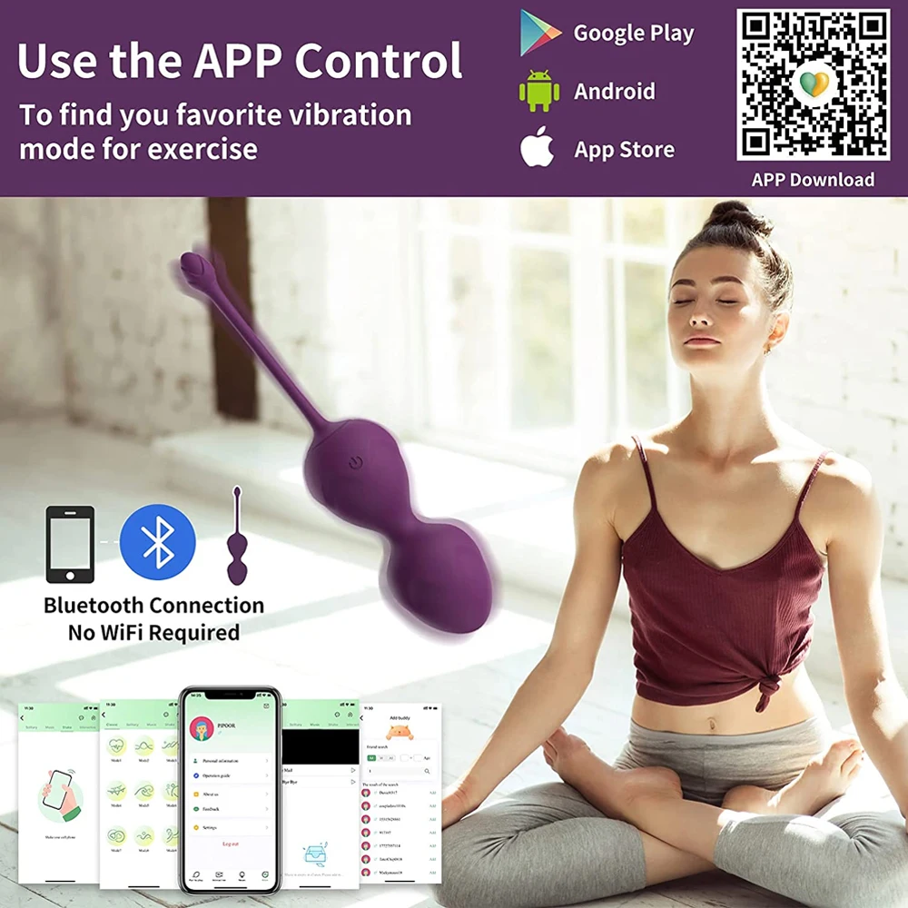 APP Control Smart Pelvic Exercise Trainer Pelvic Floor Muscle Massage Ball Floor & Tightening Sex Toys for Women