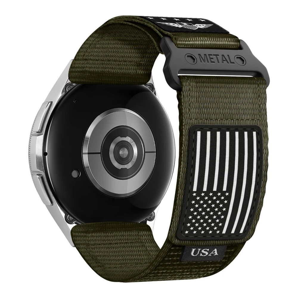 Rugged Nylon Fabric Smartwatch Strap, 20mm/22mm, Adjustable Sport Band Bracelet