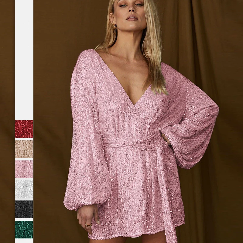 

Женское платье-кардиган с длинными рукавами-фонариками и драпировкой