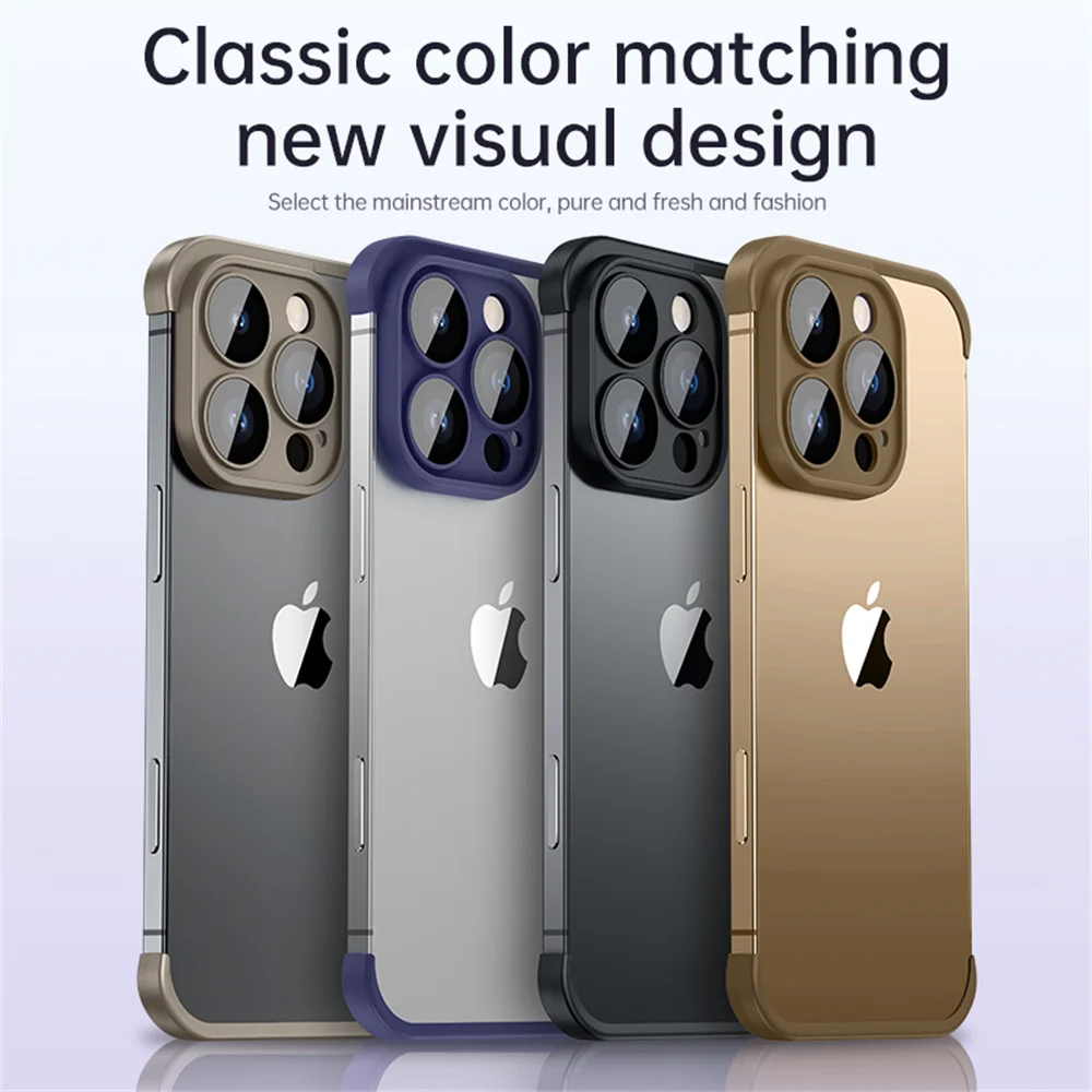 Ultra-Thin Frameless Protective Case with Corner Stickers and Cooling Technology