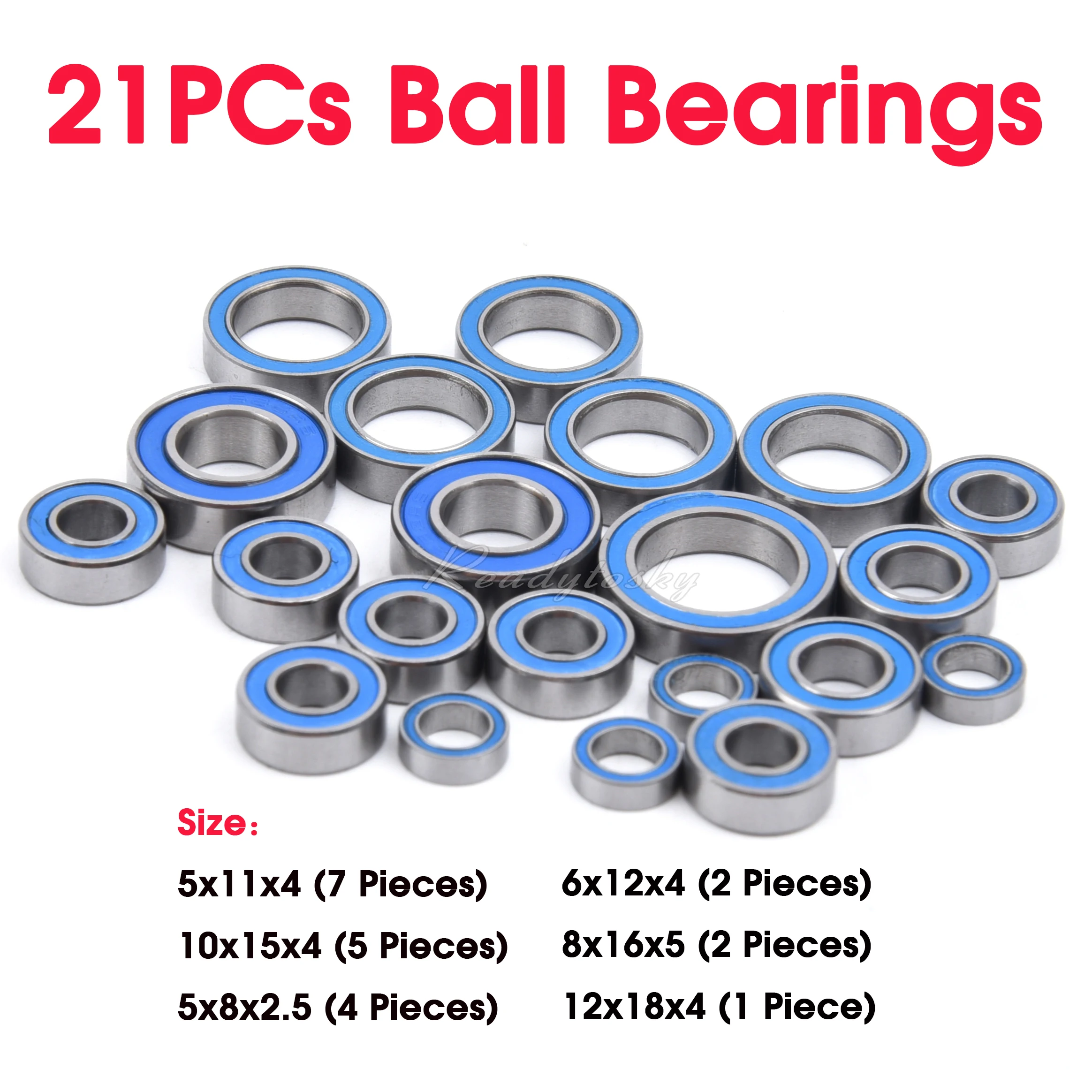 

21Pcs/Lot Wheel Hub Sealed Bearing Kit for TRX Slash 4x4 Rustler Stampede Telluride 4WD 1/10 RC Crawler Car Upgrade Part