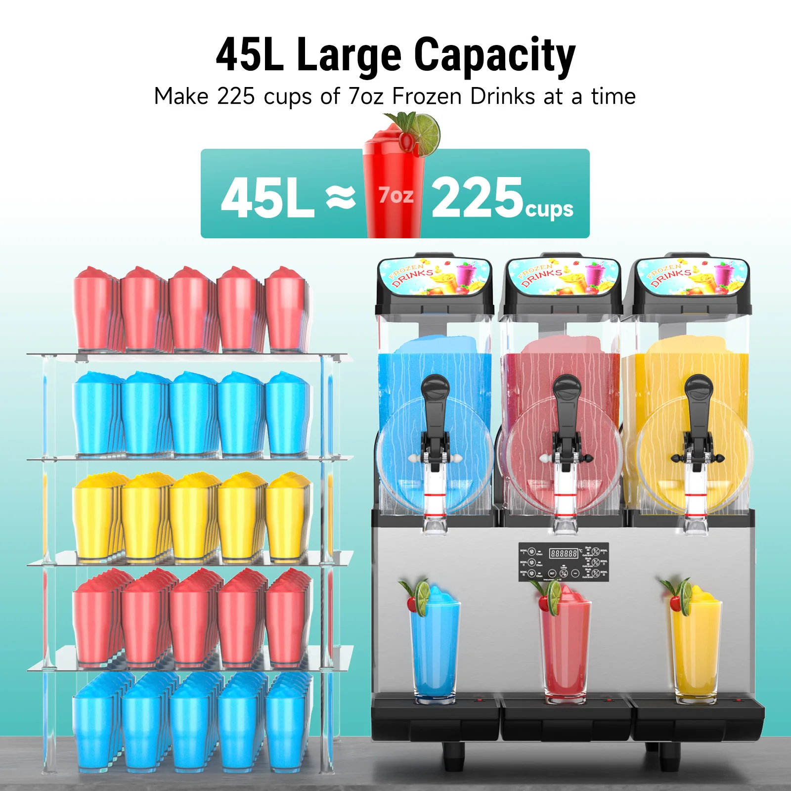 Commercial Double Tank Slushy Machine for Cafes Bars