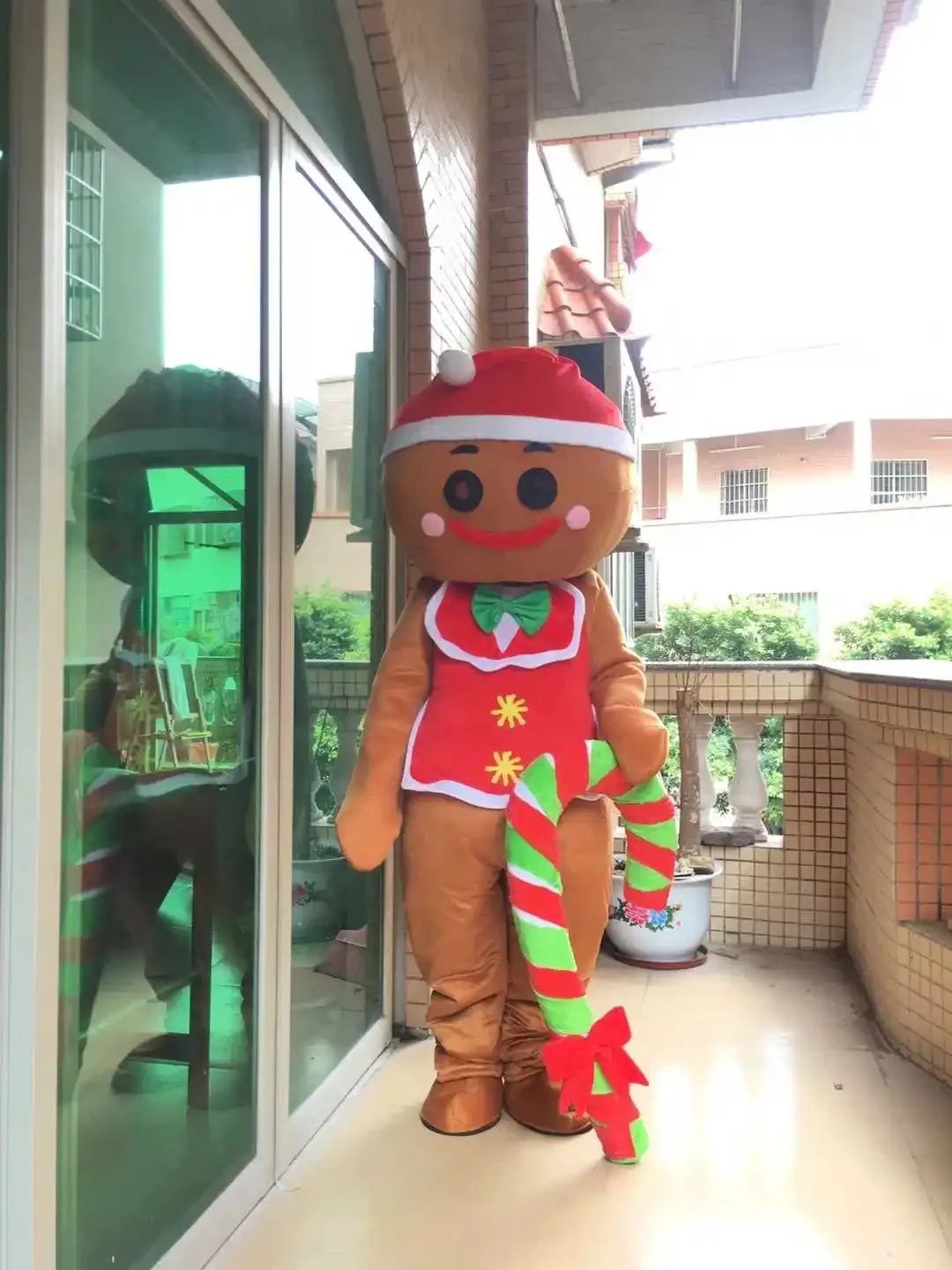 Gingerbread Man Mascotte Costumi Cartoon Aspetto Halloween Compleanno Fancy Costume Cosplay Mascotte