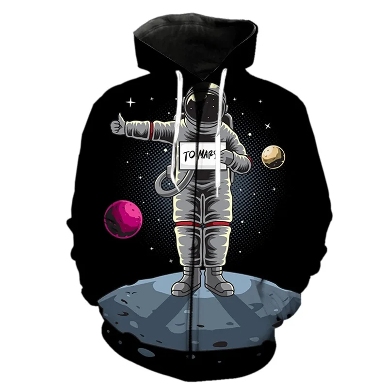 thumbnail image 1 of Sudadera con capucha y cremallera de astronauta espacial para hombres y mujeres, sudaderas casuales con estampado 3D, sudaderas de manga larga para niños, sudaderas de gran tamaño, ropa de calle, 1 of 5