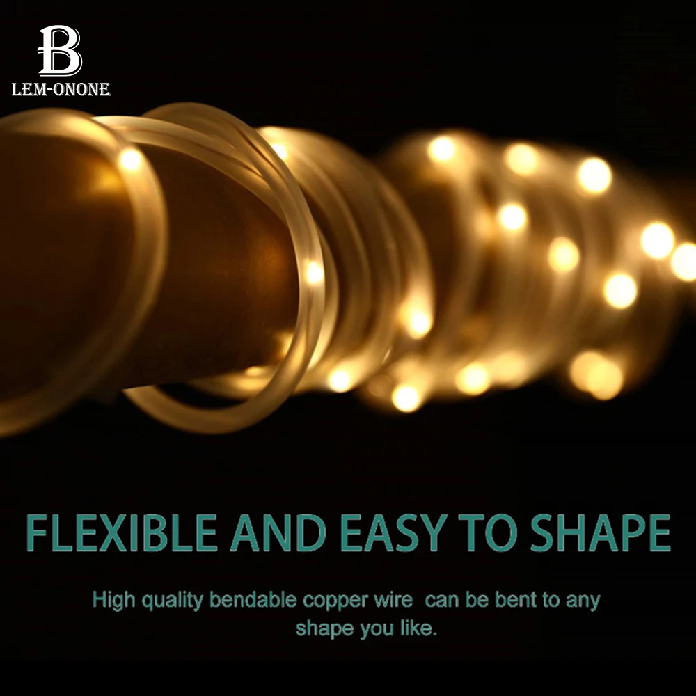 

IP65 Solar String Light 10M LED Decorative Lights for Outdoor Garden Decoration Christmas Festive Supplies Clear/Matte Tube