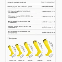 Chaussettes de football Loogdeel, chaussettes longues en coton pour adultes et enfants, chaussettes antidérapantes pour le football, le baseball, la course à pied et les sports 2
