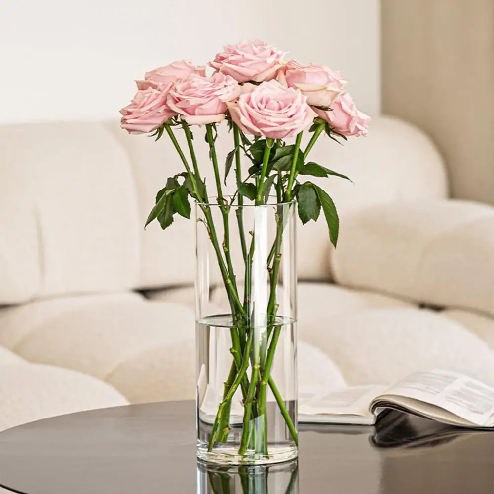 Clear Cylinder Vase Wedding Party Dining Table Centerpiece Decoration Hydroponic Flower Holder Transparent Container For Home 3