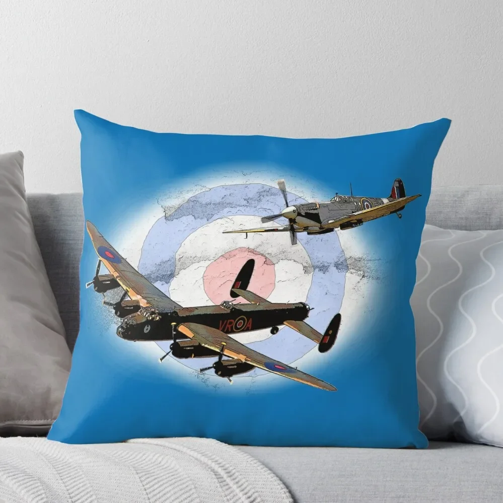 

SPITFIRE AND LANCASTER aircraft Throw Pillow Throw Pillow Cushion Child
