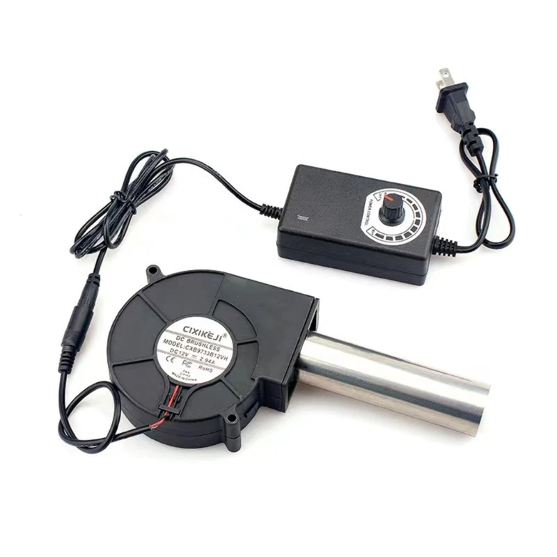 BBQ Fan Small Portable Air Blower With Air Collecting Port Power Supply Speed Controller US/EU Plug