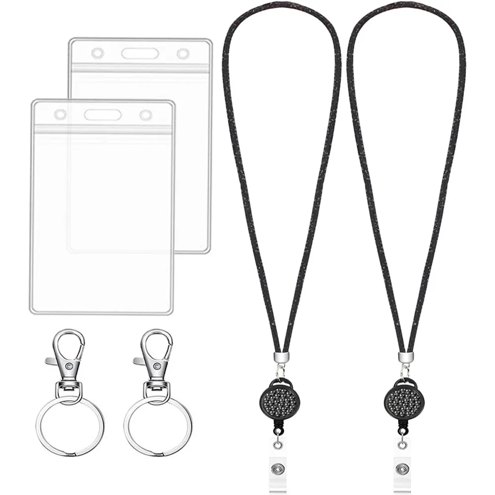 1세트 다용도 이름표 홀더(걸이용 끈 포함) 학생, 사무실 직원, 자원 봉사자, ..