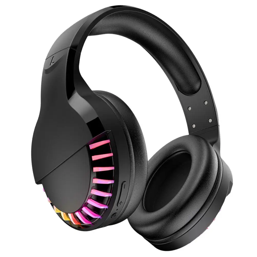 1Pcs 무선 듀얼 모드 Rgb 헤드폰 블랙 게임 헤드셋 전화 노트북 용 안정적인 10m 전송 소음 감소 스테레오