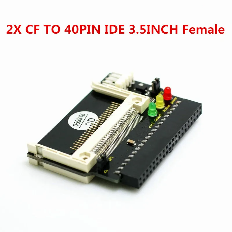 

Black Double Sided CF Card to 3.5 Female 40 pin cf to IDE Adapter Converter Card Standard IDE True-IDE Mode for PC Hard Disk