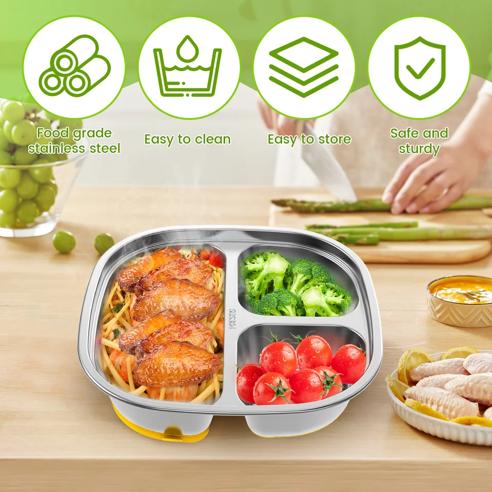 PIASTRA SCOMPARTO IN acciaio inox piatti sezionati per alimenti per bambini EUR 14,15 - IT