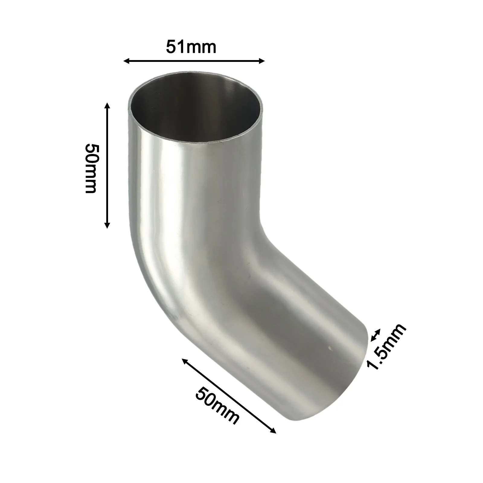 Elbow 45° Degree Bend Exhaust Pipe Versatile Stainless Steel Polished 19-51mm Automotive Exhaust Pipe Connection Fittings