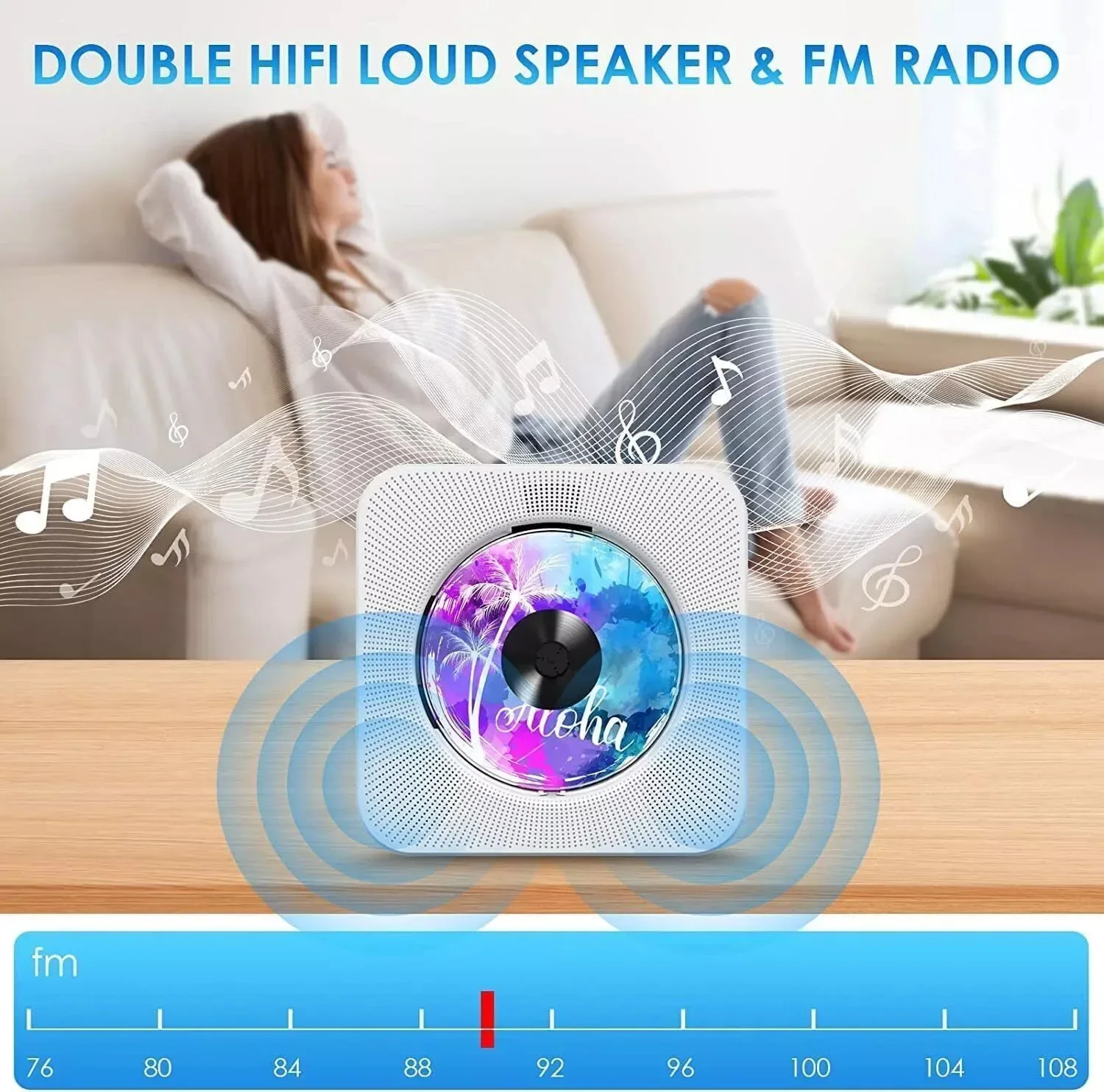 Portable CD Player with Bluetooth AUX USB Plus FM Radio Plus Remote Control