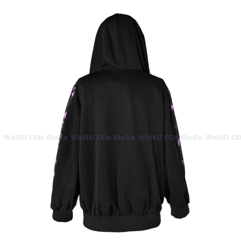 프로젝트 세카이 25 나이트코드 아키야마 미즈키 코스프레 코스튬 데일리 세트 블랙 후드티, 아키야마 미즈키 가발, 여성 크리스마스 할로윈