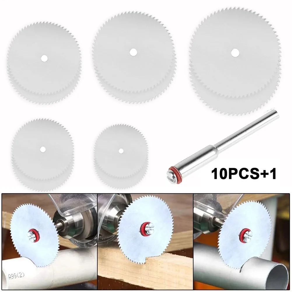 

10Pcs 16/18/22/25/32mm Circular Saw Blade Kit Stainless Steel Cutting Wheel Disc Fast Cutting With 3mm Connecting Rod