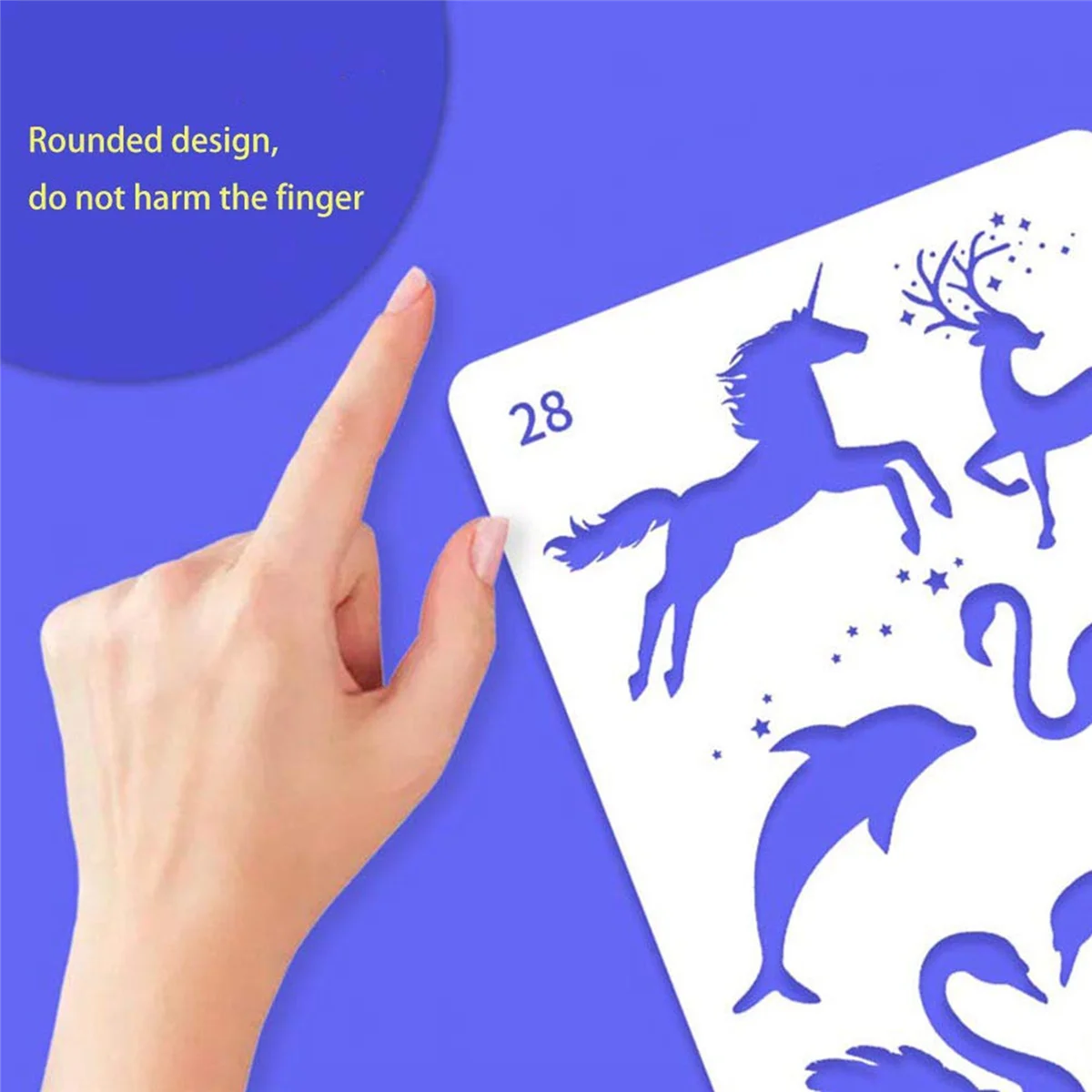 BAAU 24Pcs Mandala Painting Templates Perfect Animal Drawing Stencils Hollow Board for DIY Painting Art