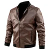 Plus Size 6XL 7XL PU Jacket Men Faux Leather Coat Casual Motorcycle Biker Coat Solid Color Leather Jackets Male Big Size 6XL 7XL 5