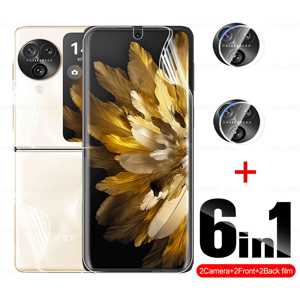 

6in1 Front Back Hydrogel Film For Oppo Find N3 Flip Camera Lens Screen Protector For Oppo Find N 3 Flip 3Flip N3Flip Cover 6.8In