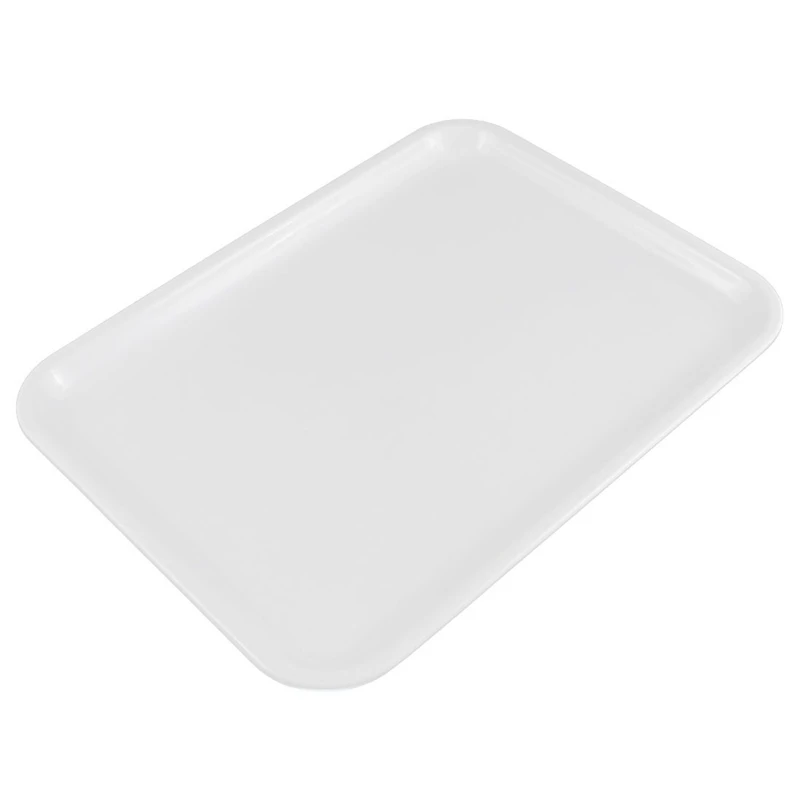 

4X 10 Inch Long Rectangle Shape Serving Tray Made Of Plastic White
