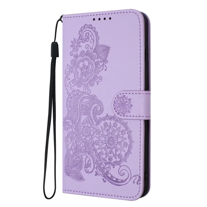 Paisley Leather Flip Stand Wallet Case