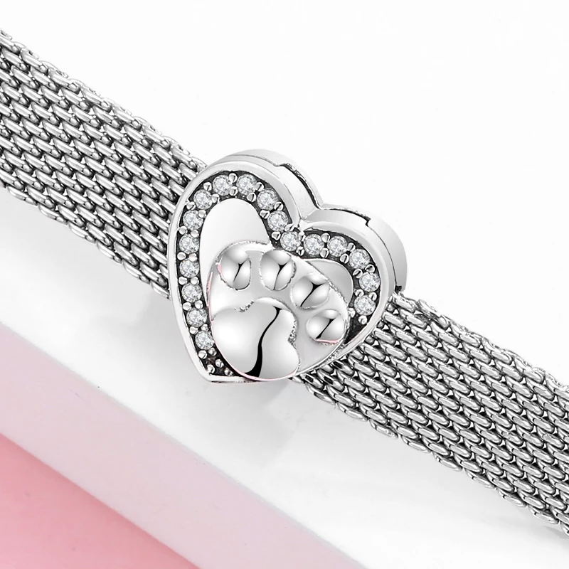 Charm Jewelry Sterling Silver Jewelry Beads Charms 925 Sterling Silver Sparkling Charms CZ Flower Hearts Clip Beads Fit Women Reflection Charm Bracelet Bead Jewelry Making