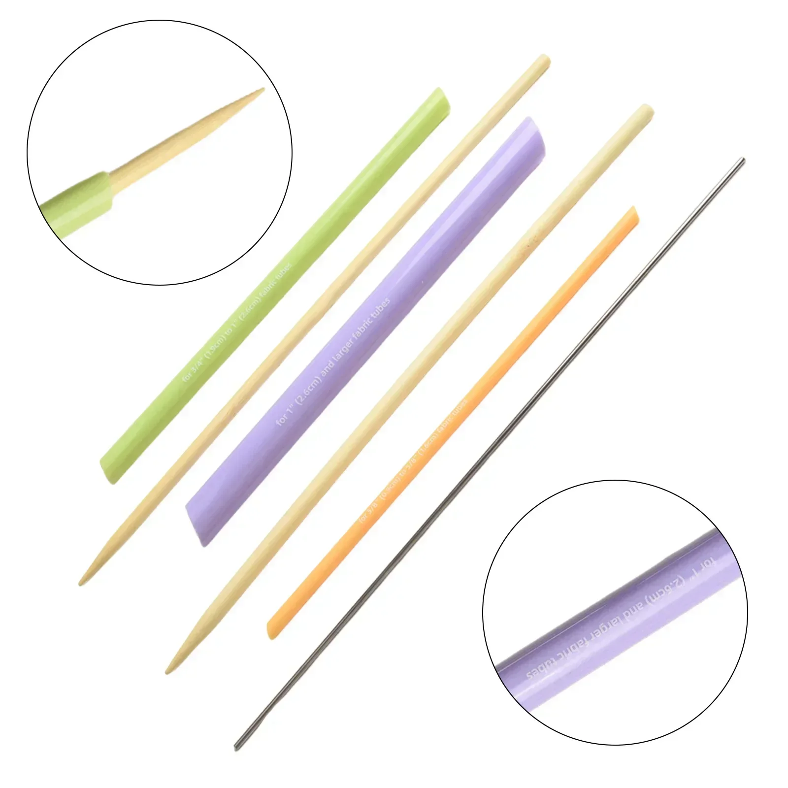 Quick Turn Fabric Set Assorted Sizes Tube Turner Sewing DIY Waistband Hands Bag Handles Bow Ties Upturn Tools 3pcs/Set