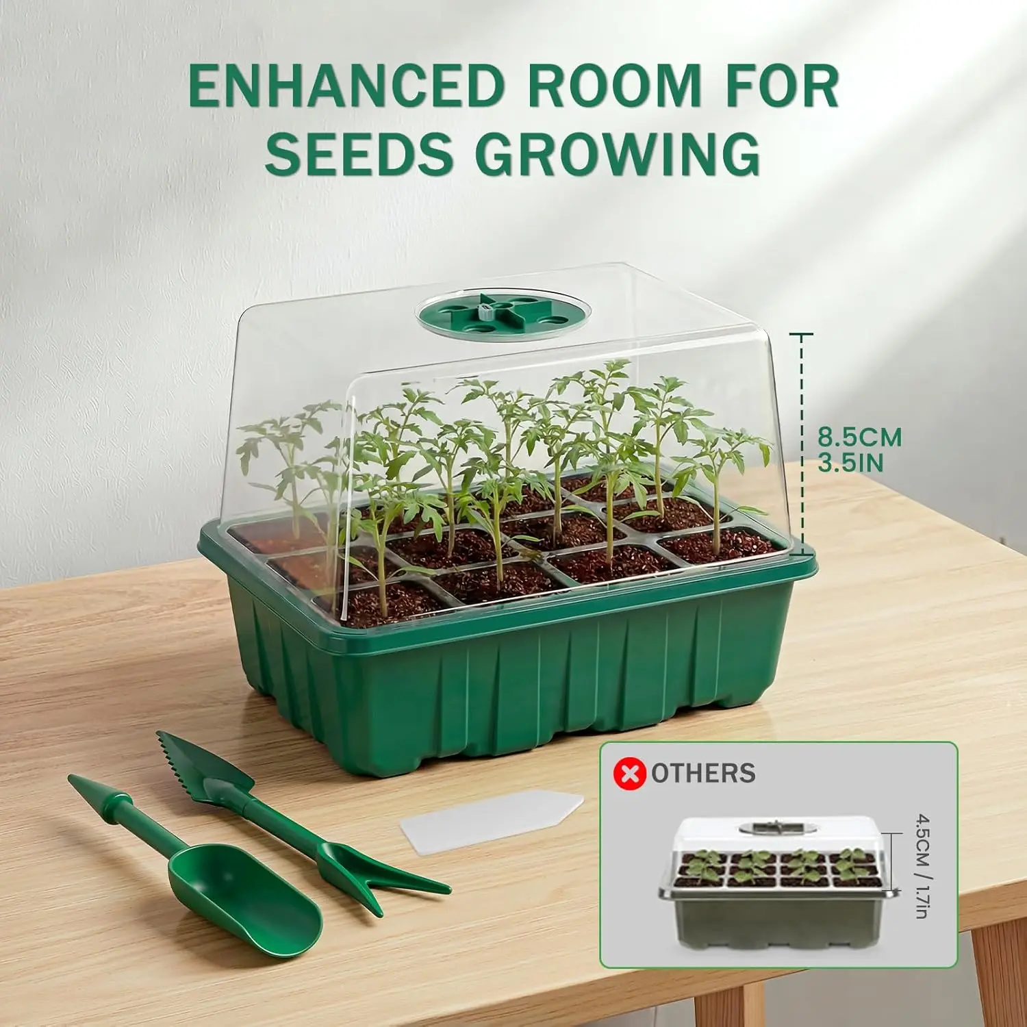 LED Seed Starter Tray Kit with Adjustable Grow Light and Timer Controller