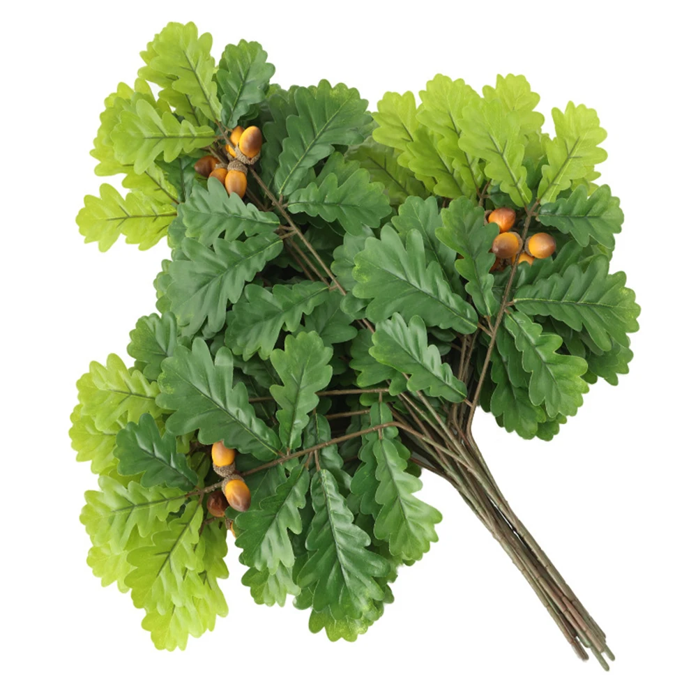 

12pcs Artificial Plant Fake Leaf Branches Flower Arrangement Accessories Wedding Party Home Decoration Fake Flowers Photo Props