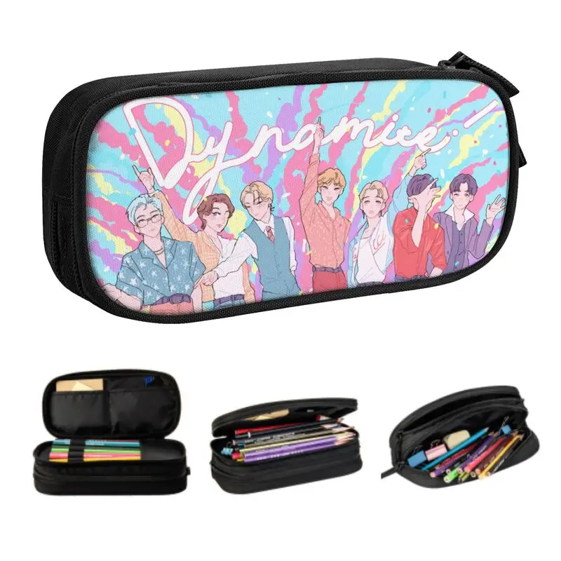 

Pop Band Kpop фотокарандаш для девочек и мальчиков большой емкости манга Фотосумка коробка канцелярские принадлежности