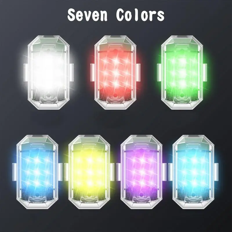 

7 Colors Drone Motorcycle Strobe Lights LED Remote Control Warning Lamp Flash Indicator USB Rechargeable For Car Auto Motorcycle