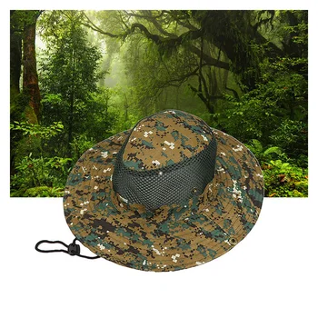 Outdoor hat digital camouflage hat fisherman's hat fishing hat sun shade hat big brim hat mountaineering hat bonnet hat