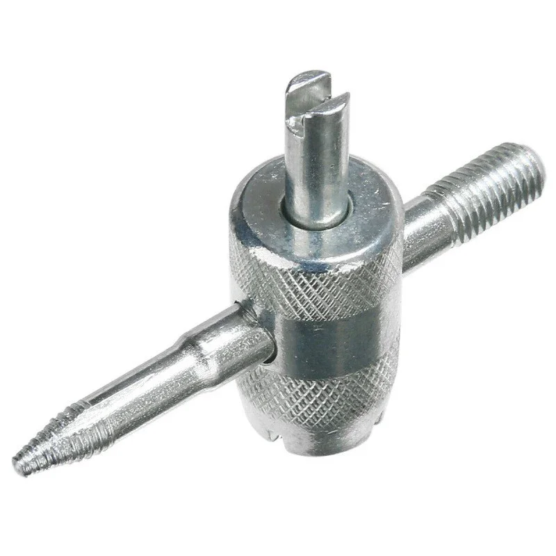 1Pc Silver Auto Tyre Valve Core Puller Repair Tools 4-in-1 Car Truck Tire Screwdriver Valve Stem Core Remover Installer Tool