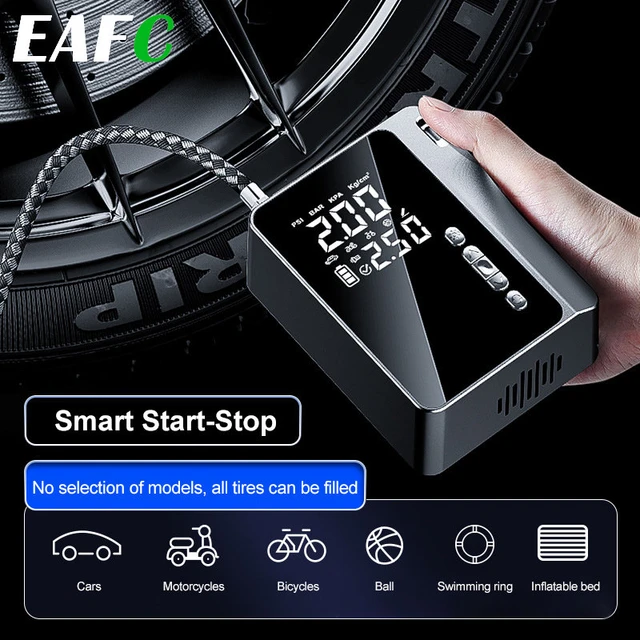  YUGUANG Gonfleur de Pneu Compresseur d'air Portable Pompe à air  pour Voiture, 6000mAh Compresseur d'air électrique de Pompe à air sans Fil  150 PSI avec écran Tactile/éclairage pour Moto Auto