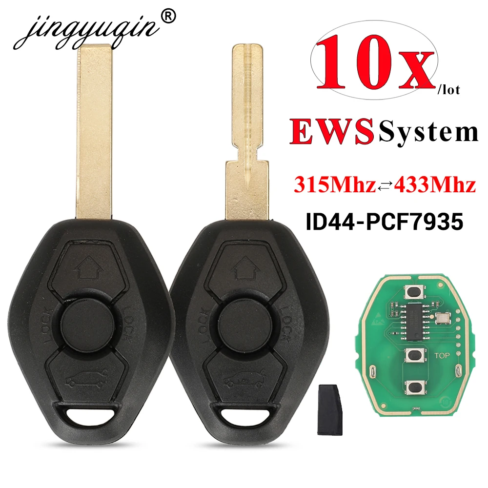 Jingyuqin 10 stücke Auto Fernbedienung Schlüssel DIY für BMW EWS 1/3/5/7 Serie X3 X5 z3 Z4 mit ID44 Chip Keyless Entry Transmitter HU58 HU92