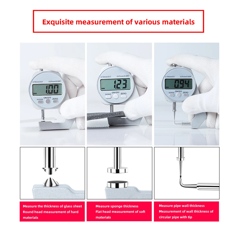 Enhanced Digital Display Thickness Gauge - Zinc Alloy Electronic LCD Micrometer for Precise Wall Measurement