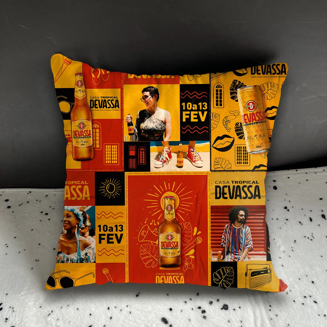 

Double Sided Cushion Cover Casa Tropical Devassa 45x45 Decorative Pillowcase For Sofa Soft Short Plush Pillow Case 40x40