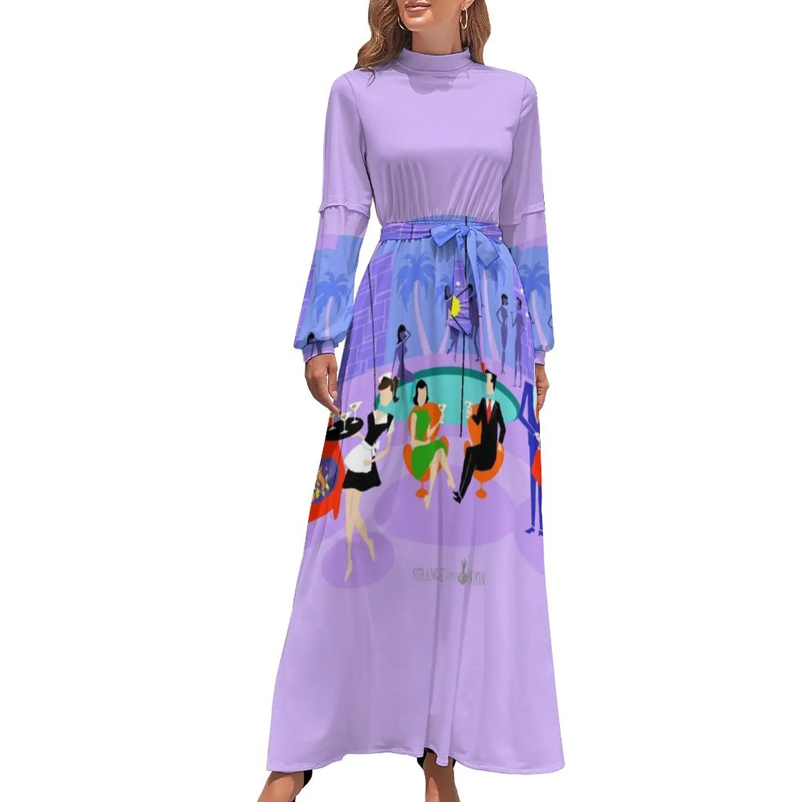 thumbnail image 1 of Vestido largo retro de fiesta de cóctel tropical, vestido elegante de lujo para mujer, vestidos para ocasiones especiales, 1 of 5