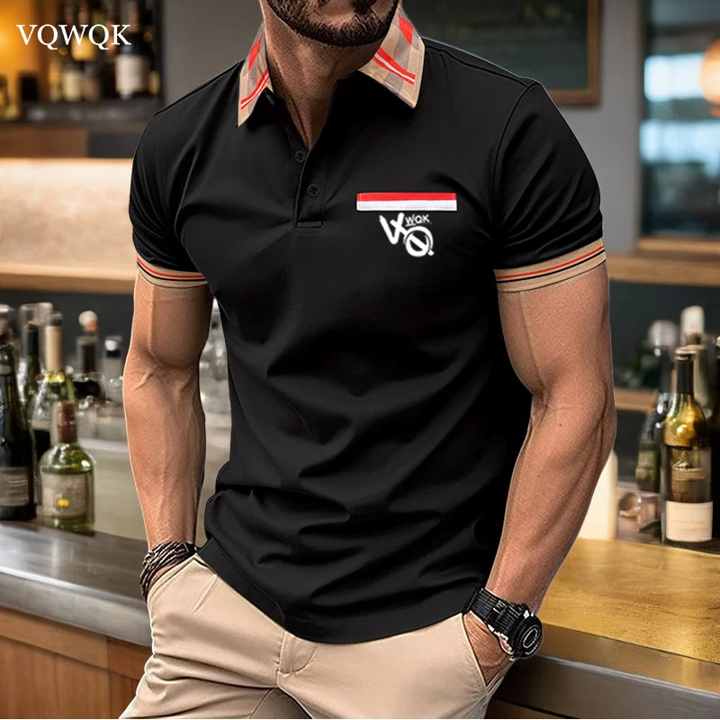 Polo informal para hombre y mujer, camiseta con impresión de VQWQK, texto, imagen, diseño personal de marca, transpirable, top, Verano