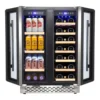 Wine and Beverage Refrigerator 24 Inch Dual Zone Wine Cooler with 40 Bottles Wine Capacity, 120L Built-in and Freestanding 1