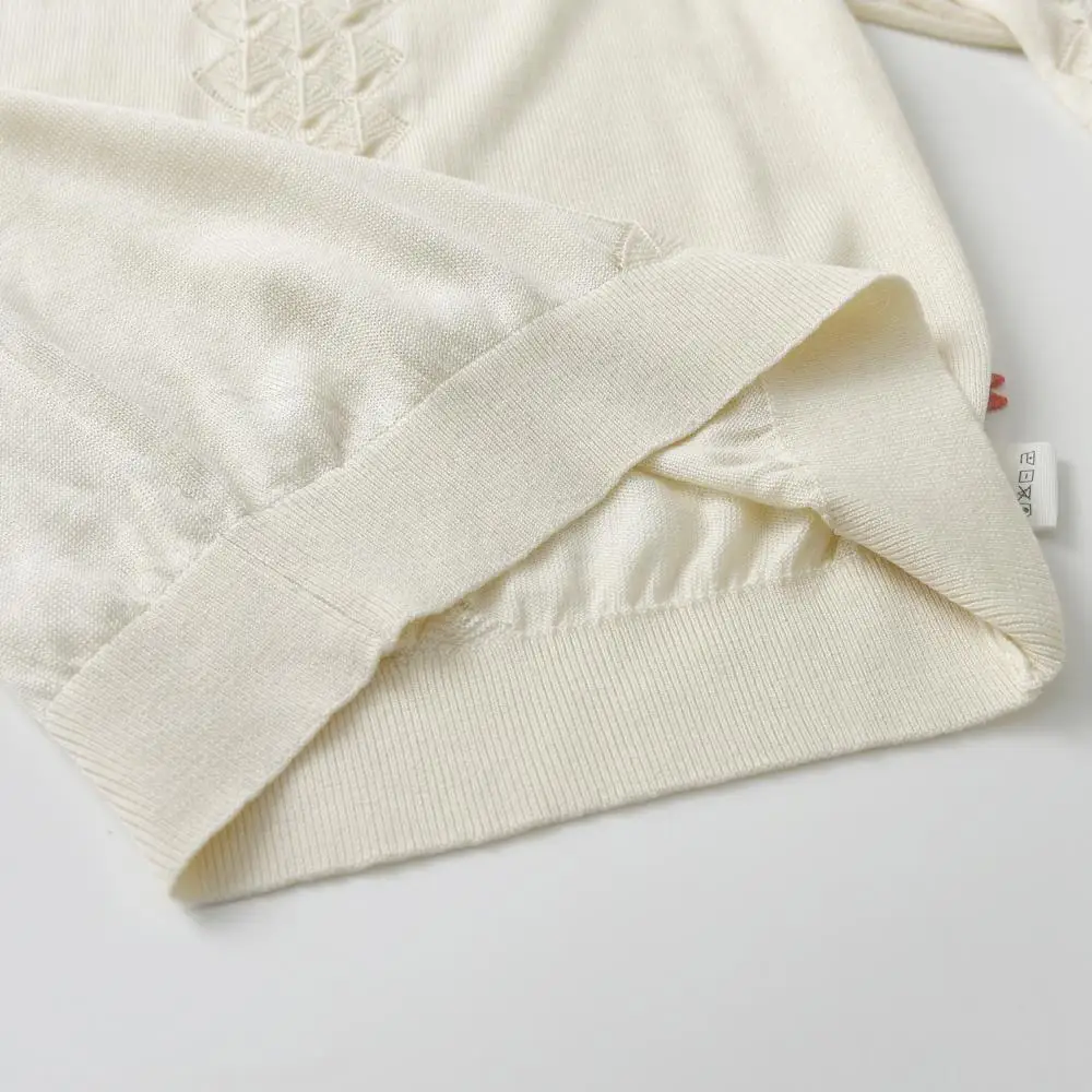 Clibeso  소년 니트 의류 세트, 밀크 화이트, 얇은 니트 코튼 탑, 긴 바지, 어린이 잠옷 의류, 2 개