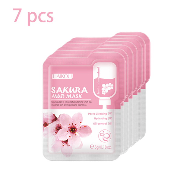Sakura Mud Face Mask Anti Wrinkle Night Facial Packs Skin Clean Dark Circle Moisturize Anti-Aging Skin Care For Facecare