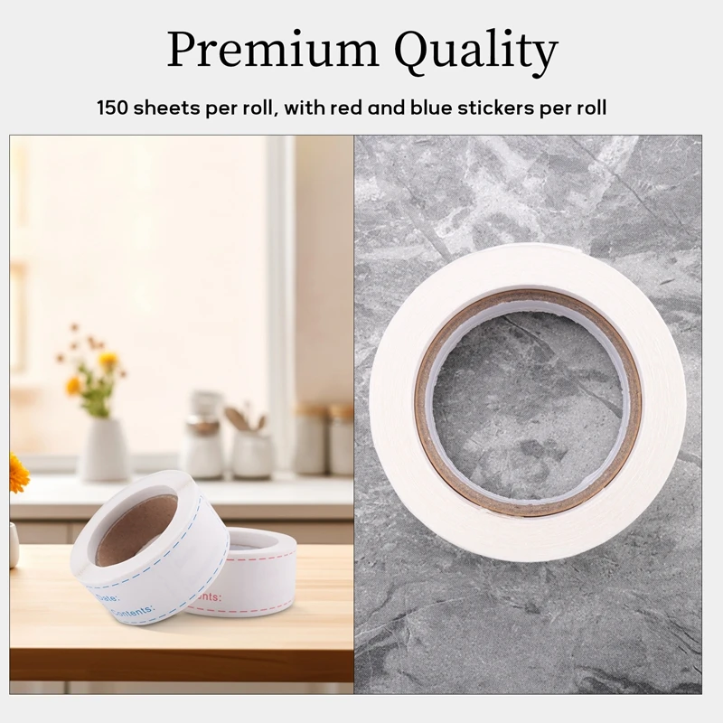 ABGH-300Pcs Removable Freezer Labels 1 X 3 Inch Food Storage Stickers, Refrigerator Freezer Paper Label Easy Clean